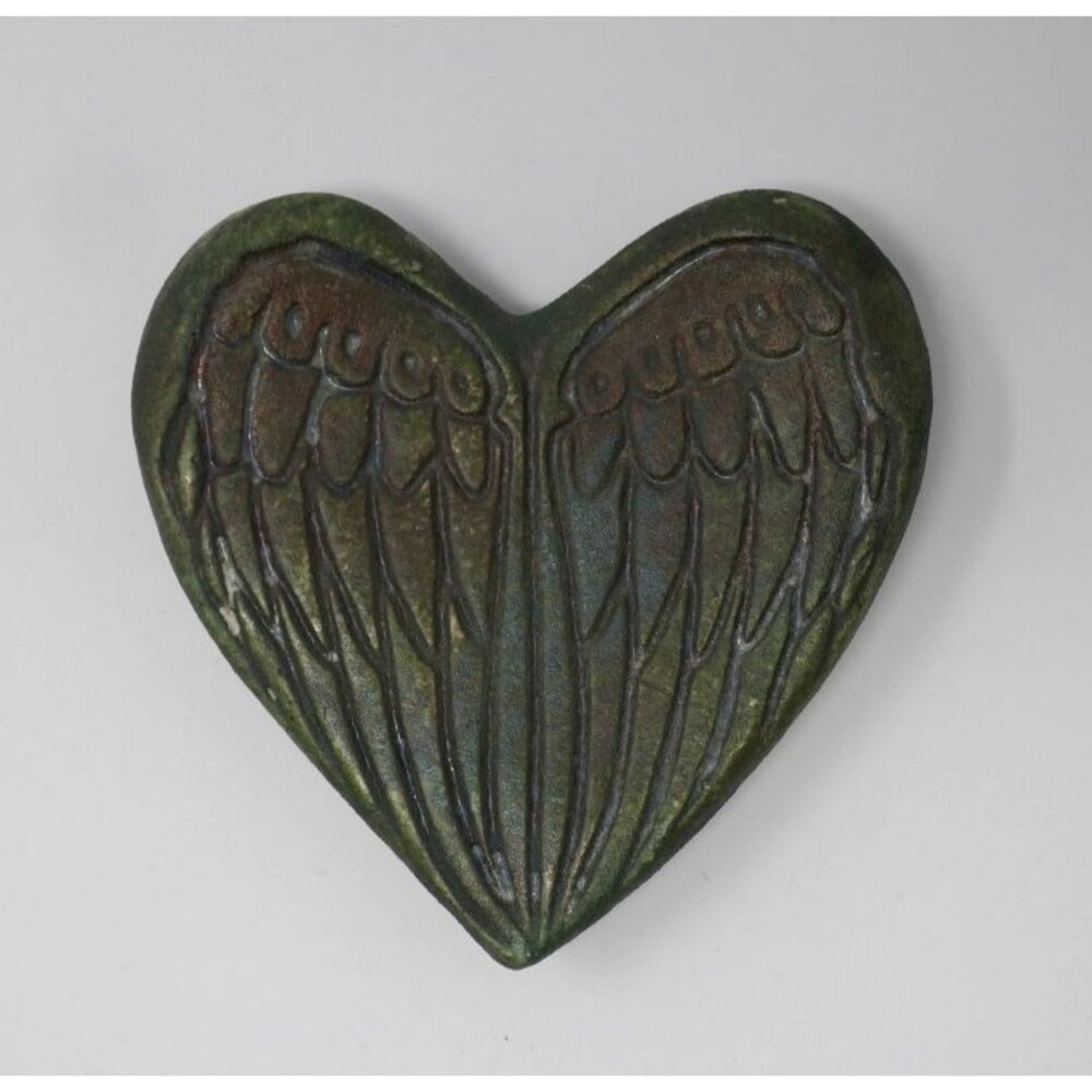 Raku Pottery Blessed Heart Angel Wings by Jeremy Diller Design